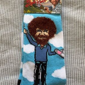 Bob Ross Blue and White Men's Casual Socks